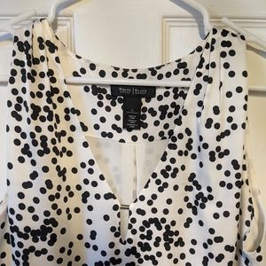 White house black market polka dot sleeveless blouse -large